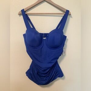Bare necessities‎ NWT Women’s swimwear blue balconette un tankini top size 38DD